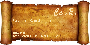 Csiri Ramóna névjegykártya